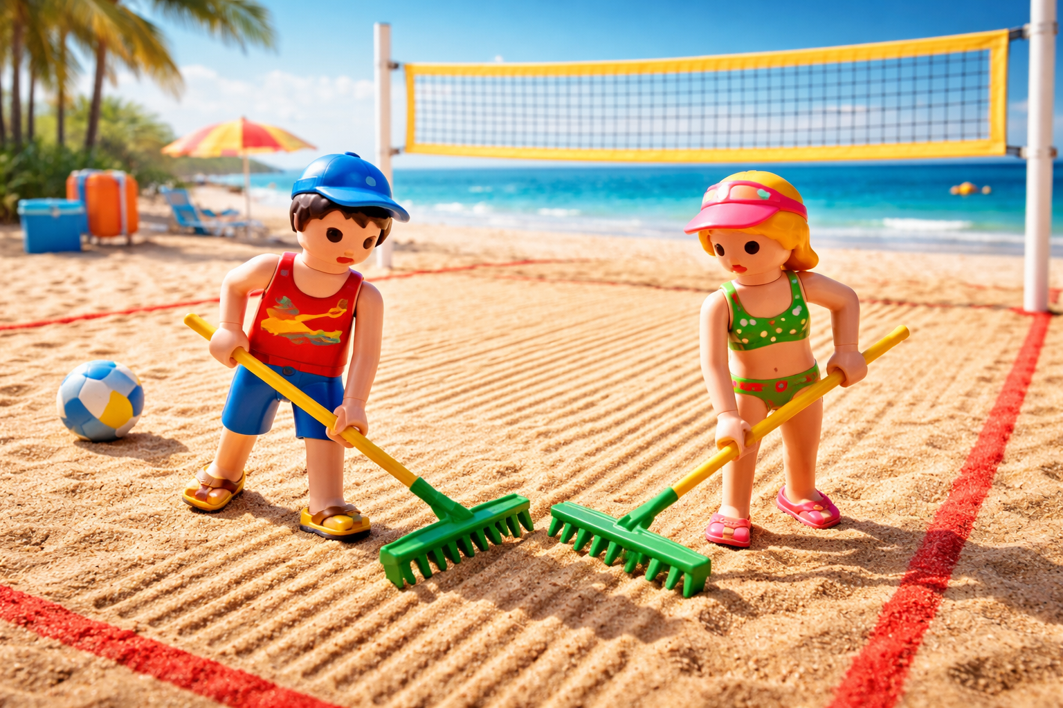 Nettoyage de terrain de beach-volley dardilly volley