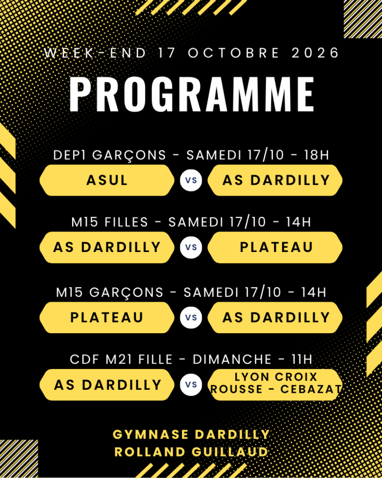 Programme championnat Dardilly volley