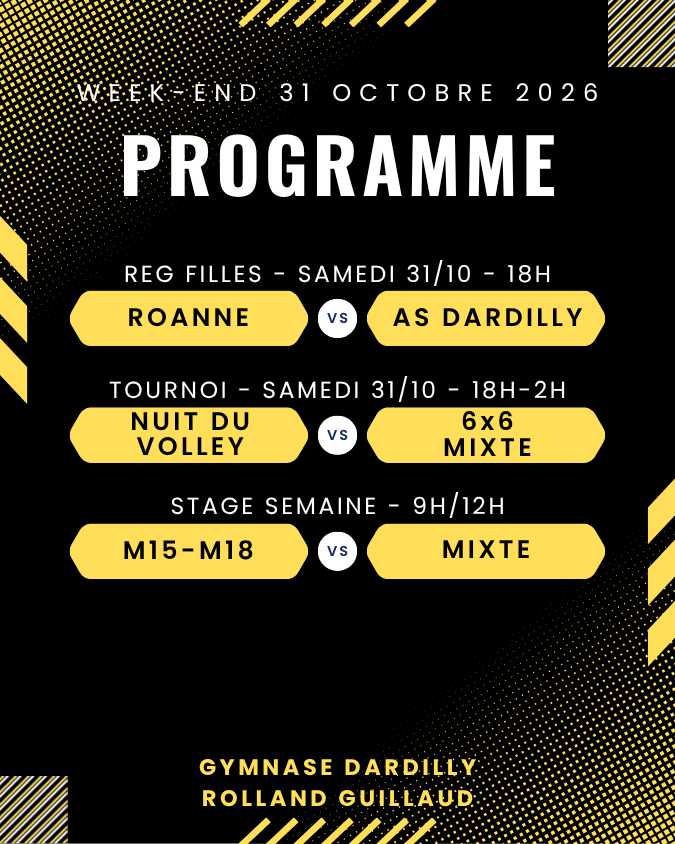 Programme championnat Dardilly volley